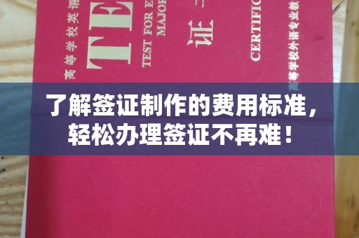 临城了解签证制作的费用标准，轻松办理签证不再难！